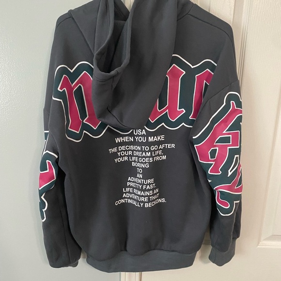 gray graphic hoodie - Picture 2 of 2